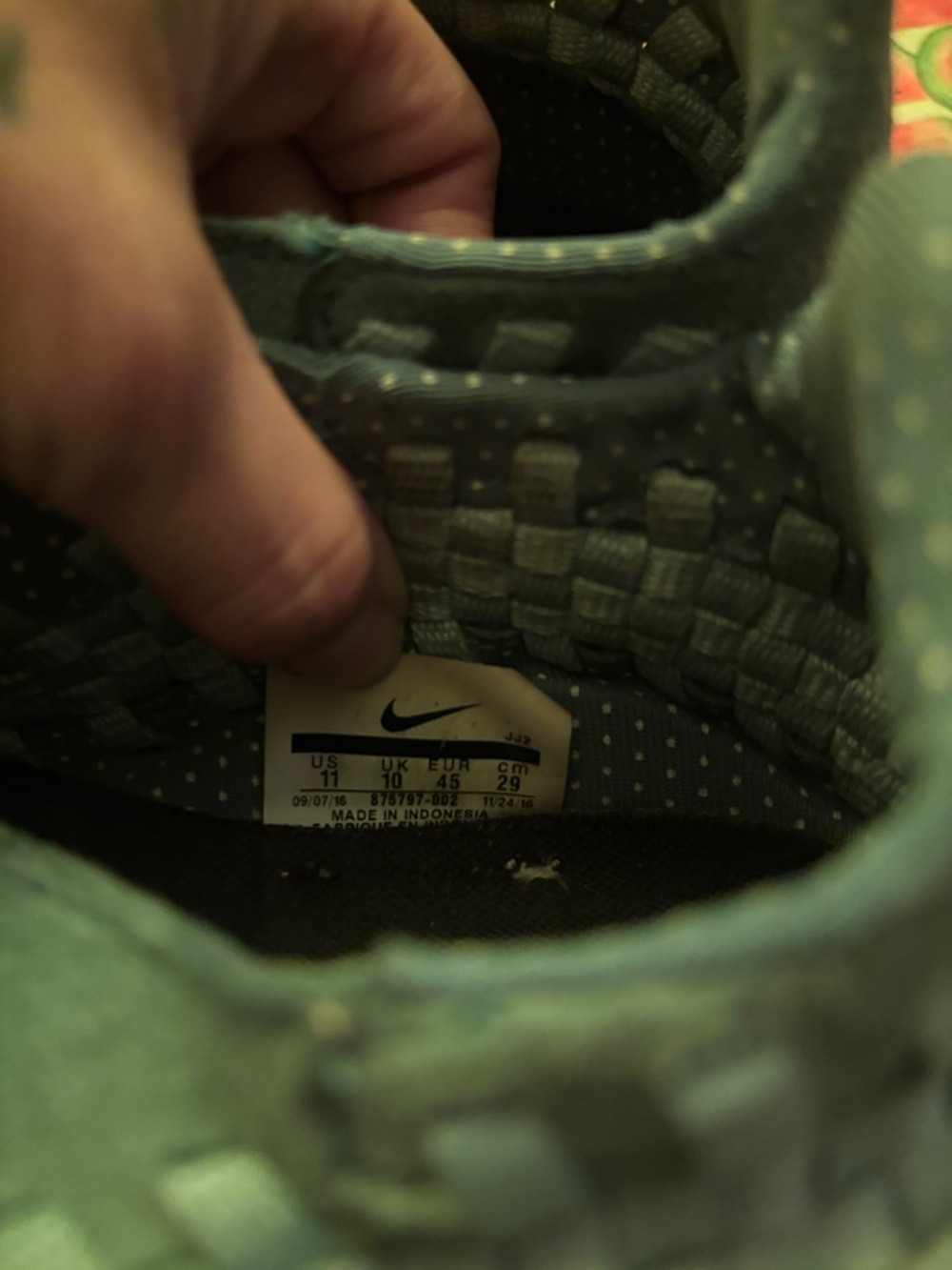 Nike Woven Suede Sneakers in Green - Picture 6 of 7
